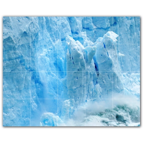 Picture-Tiles.com: Glacier Ceramic Tile Wall Mural WAL500723-54L. 40"W x 32"H using (20) 8" x 8" Ceramic Tiles-Satin Finish