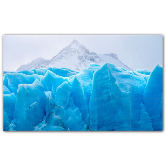 Picture-Tiles.com: Glacier Ceramic Tile Wall Mural WAL500733-53S. 21.25"W x 12.75"H using (15) 4.25" x 4.25" Ceramic Tiles-Satin Finish