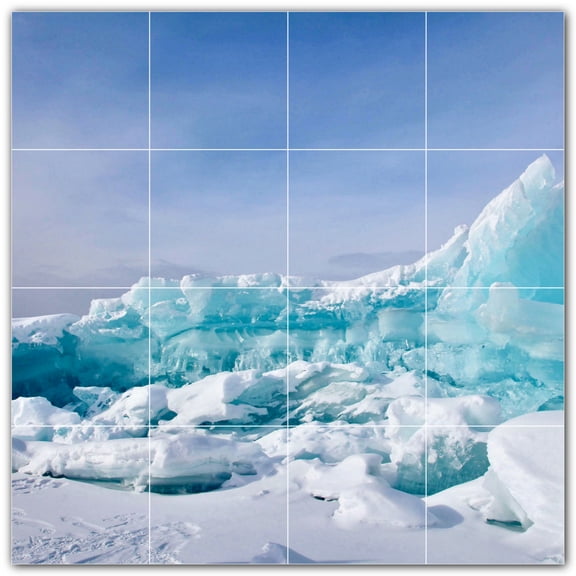 Picture-Tiles.com: Glacier Ceramic Tile Wall Mural WAL500741-44S. 17"W x 17"H using (16) 4.25" x 4.25" Ceramic Tiles-Satin Finish