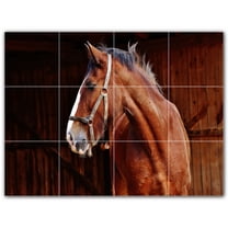 Picture-Tiles.com: Horse Ceramic Tile Wall Mural WAL500768-43M. 24"W x 18"H using (12) 6" x 6" Ceramic Tiles-Satin Finish