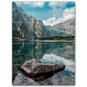 Picture-Tiles.com Lakes Ceramic Tile Wall Mural WAL500789-34S. 12.75"W x 17"H using 12 4.25" x 4.25" Ceramic Tiles-Satin Finish