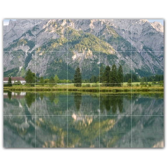 Picture-Tiles.com: Lakes Ceramic Tile Wall Mural WAL500790-54M. 30"W x 24"H using (20) 6" x 6" Ceramic Tiles-Satin Finish