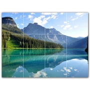 Picture-Tiles.com Lakes Ceramic Tile Wall Mural WAL500793-43S. 17"W x 12.75"H using 12 4.25" x 4.25" Ceramic Tiles-Satin Finish