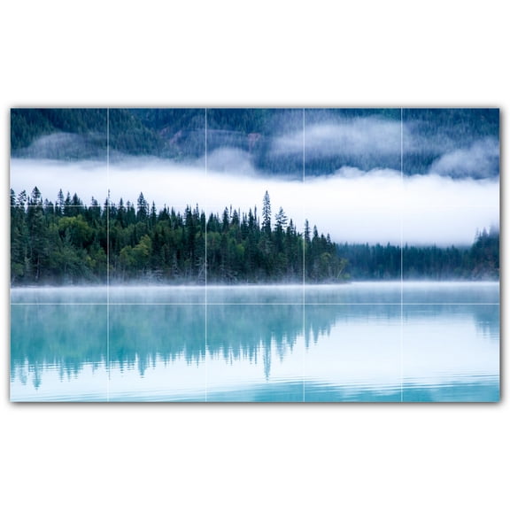 Picture-Tiles.com: Lakes Ceramic Tile Wall Mural WAL500798-53L. 40"W x 24"H using (15) 8" x 8" Ceramic Tiles-Satin Finish