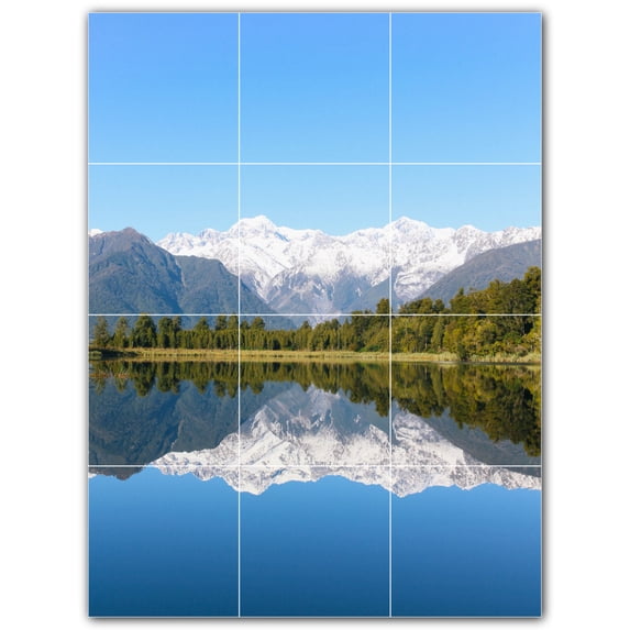 Picture-Tiles.com: Lakes Ceramic Tile Wall Mural WAL500811-34XL. 36"W x 48"H using (12) 12" x 12" Ceramic Tiles-Satin Finish