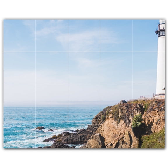 Picture-Tiles.com: Lighthouse Ceramic Tile Wall Mural WAL500819-54M. 30"W x 24"H using (20) 6" x 6" Ceramic Tiles-Satin Finish