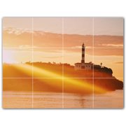 Picture-Tiles.com Lighthouse Ceramic Tile Wall Mural WAL500825-43M. 24W x 18H using 12 6 x 6 Ceramic Tiles-Satin Finish