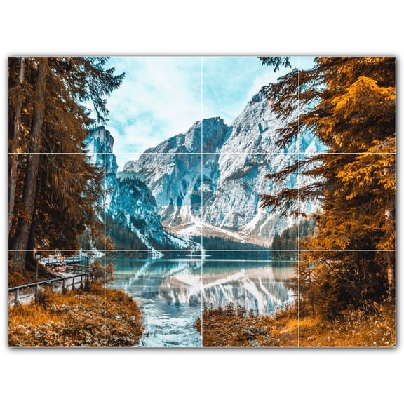 Picture-Tiles.com: Lighthouse Ceramic Tile Wall Mural WAL500835-43L. 32"W x 24"H using (12) 8" x 8" Ceramic Tiles-Satin Finish