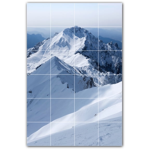 Picture-Tiles.com: Mountains Ceramic Tile Wall Mural WAL500849-46M. 24"W x 36"H using (24) 6" x 6" Ceramic Tiles-Satin Finish