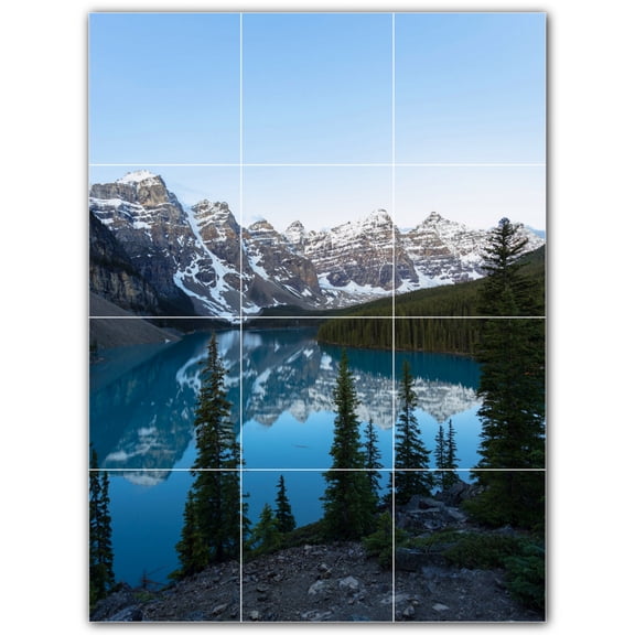 Picture-Tiles.com: Mountains Ceramic Tile Wall Mural WAL500851-34M. 18"W x 24"H using (12) 6" x 6" Ceramic Tiles-Satin Finish