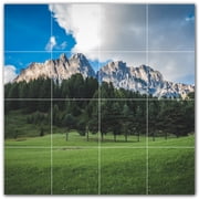 Picture-Tiles.com Mountains Ceramic Tile Wall Mural WAL500875-44L. 32"W x 32"H using 16 8" x 8" Ceramic Tiles-Satin Finish