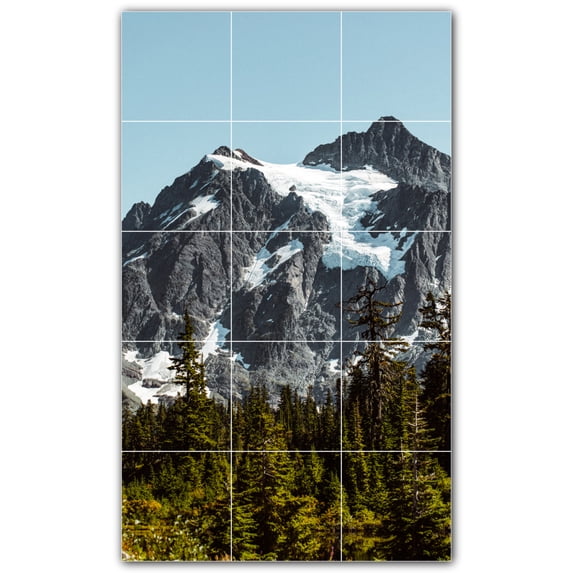 Picture-Tiles.com: Mountains Ceramic Tile Wall Mural WAL500879-35XL. 36"W x 60"H using (15) 12" x 12" Ceramic Tiles-Satin Finish