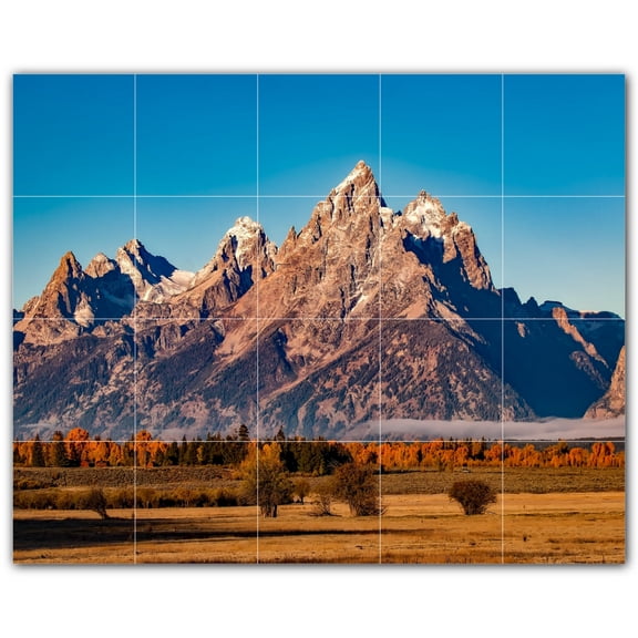 Picture-Tiles.com: Mountains Ceramic Tile Wall Mural WAL500881-54L. 40"W x 32"H using (20) 8" x 8" Ceramic Tiles-Satin Finish