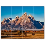 Picture-Tiles.com Mountains Ceramic Tile Wall Mural WAL500882-43XL. 48"W x 36"H using 12 12" x 12" Ceramic Tiles-Satin Finish