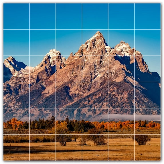 Picture-Tiles.com: Mountains Ceramic Tile Wall Mural WAL500882-66M. 36"W x 36"H using (36) 6" x 6" Ceramic Tiles-Satin Finish