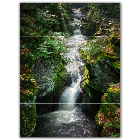 Picture-Tiles.com: River Ceramic Tile Wall Mural WAL500894-34L. 24"W x 32"H using (12) 8" x 8" Ceramic Tiles-Satin Finish
