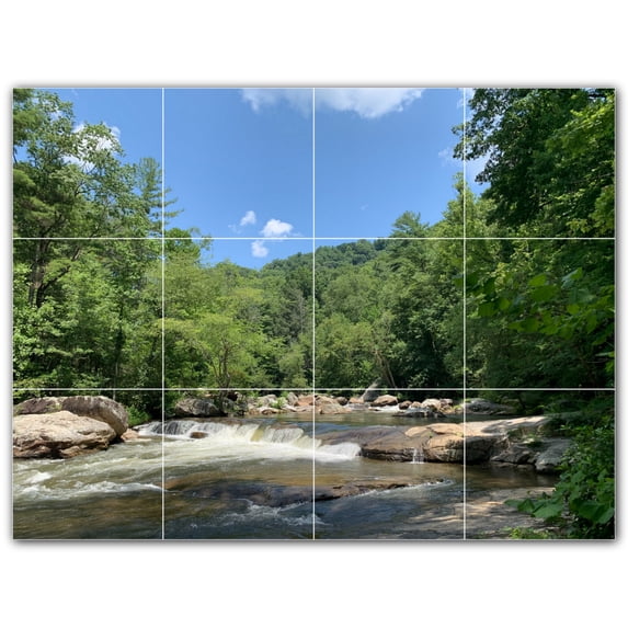 Picture-Tiles.com: River Ceramic Tile Wall Mural WAL500895-43M. 24"W x 18"H using (12) 6" x 6" Ceramic Tiles-Satin Finish