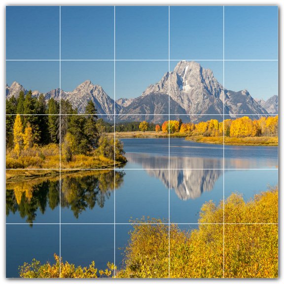 Picture-Tiles.com: River Ceramic Tile Wall Mural WAL500896-55L. 40"W x 40"H using (25) 8" x 8" Ceramic Tiles-Satin Finish
