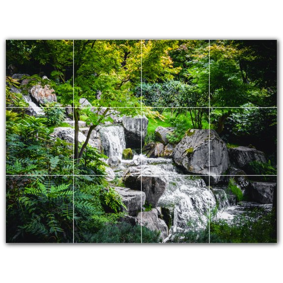 Picture-Tiles.com: River Ceramic Tile Wall Mural WAL500907-43L. 32"W x 24"H using (12) 8" x 8" Ceramic Tiles-Satin Finish