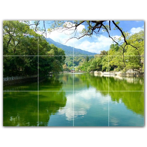 Picture-Tiles.com: River Ceramic Tile Wall Mural WAL500914-43M. 24"W x 18"H using (12) 6" x 6" Ceramic Tiles-Satin Finish