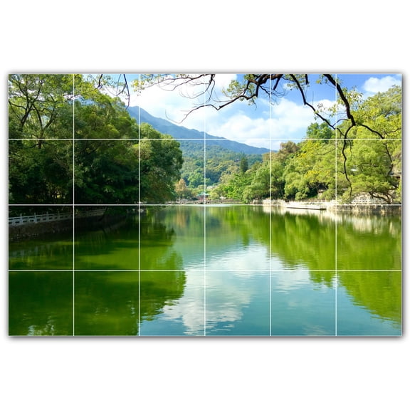 Picture-Tiles.com: River Ceramic Tile Wall Mural WAL500914-64M. 36"W x 24"H using (24) 6" x 6" Ceramic Tiles-Satin Finish