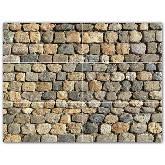 Picture-Tiles.com: Rocks Ceramic Tile Wall Mural WAL500918-43S. 17"W x 12.75"H using (12) 4.25" x 4.25" Ceramic Tiles-Satin Finish
