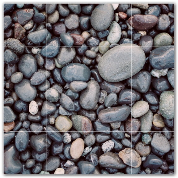 Picture-Tiles.com: Rocks Ceramic Tile Wall Mural WAL500919-44L. 32"W x 32"H using (16) 8" x 8" Ceramic Tiles-Satin Finish