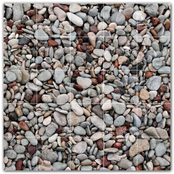 Picture-Tiles.com: Rocks Ceramic Tile Wall Mural WAL500920-55XL. 60"W x 60"H using (25) 12" x 12" Ceramic Tiles-Satin Finish