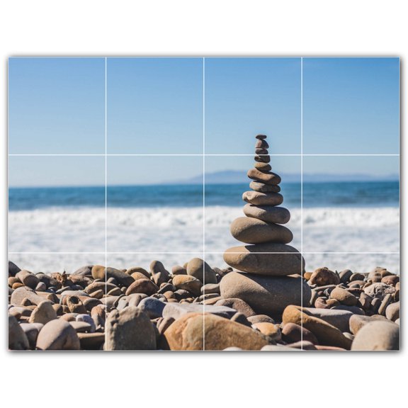 Picture-Tiles.com: Rocks Ceramic Tile Wall Mural WAL500921-43M. 24"W x 18"H using (12) 6" x 6" Ceramic Tiles-Satin Finish