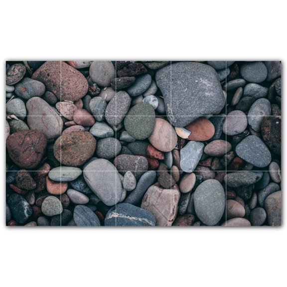 Picture-Tiles.com: Rocks Ceramic Tile Wall Mural WAL500925-53S. 21.25"W x 12.75"H using (15) 4.25" x 4.25" Ceramic Tiles-Satin Finish