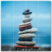 Picture-Tiles.com Rocks Ceramic Tile Wall Mural WAL500927-44S. 17W x 17H using 16 4.25 x 4.25 Ceramic Tiles-Satin Finish
