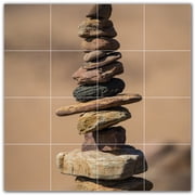 Picture-Tiles.com Rocks Ceramic Tile Wall Mural WAL500934-44M. 24W x 24H using 16 6 x 6 Ceramic Tiles-Satin Finish