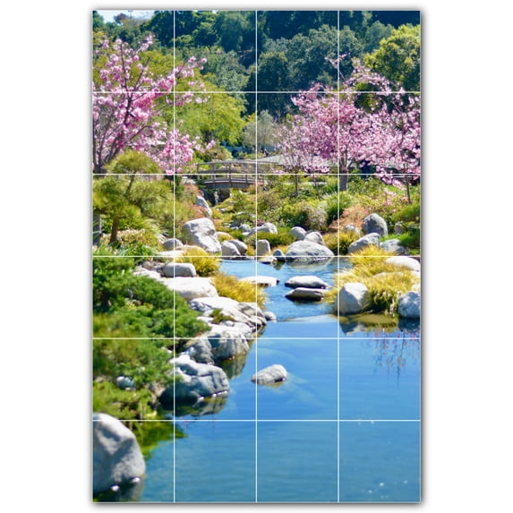 Picture-Tiles.com: Spring Ceramic Tile Wall Mural WAL500945-46XL. 48"W x 72"H using (24) 12" x 12" Ceramic Tiles-Satin Finish