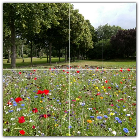 Picture-Tiles.com: Spring Ceramic Tile Wall Mural WAL500952-44L. 32"W x 32"H using (16) 8" x 8" Ceramic Tiles-Satin Finish