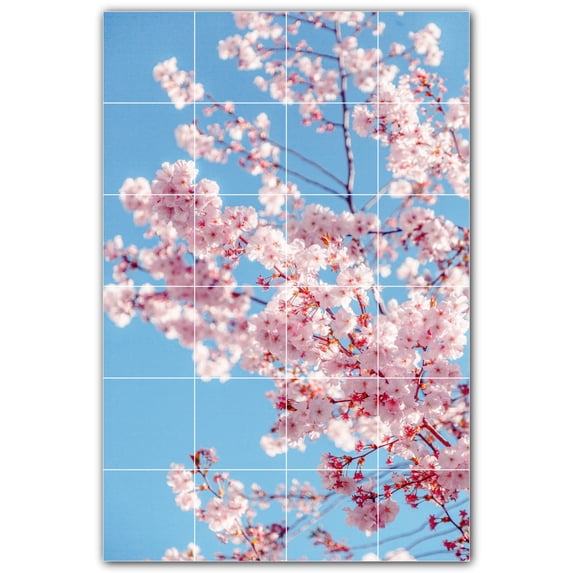 Picture-Tiles.com: Spring Ceramic Tile Wall Mural WAL500953-46S. 17"W x 25.5"H using (24) 4.25" x 4.25" Ceramic Tiles-Satin Finish