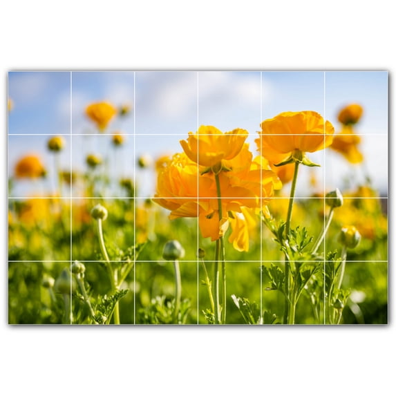 Picture-Tiles.com: Spring Ceramic Tile Wall Mural WAL500956-64M. 36"W x 24"H using (24) 6" x 6" Ceramic Tiles-Satin Finish
