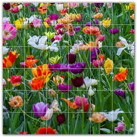 Picture-Tiles.com: Spring Ceramic Tile Wall Mural WAL500959-66XL. 72"W x 72"H using (36) 12" x 12" Ceramic Tiles-Satin Finish