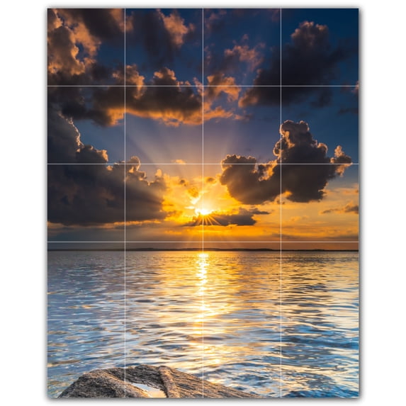 Picture-Tiles.com: Sunset Ceramic Tile Wall Mural WAL500968-45XL. 48"W x 60"H using (20) 12" x 12" Ceramic Tiles-Satin Finish
