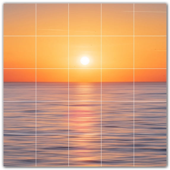 Picture-Tiles.com: Sunset Ceramic Tile Wall Mural WAL500982-55M. 30"W x 30"H using (25) 6" x 6" Ceramic Tiles-Satin Finish