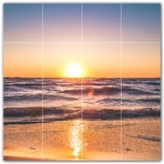 Picture-Tiles.com Sunset Ceramic Tile Wall Mural WAL500991-44S. 17W x 17H using 16 4.25 x 4.25 Ceramic Tiles-Satin Finish