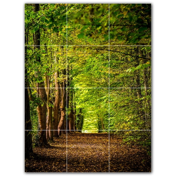 Picture-Tiles.com: Trees Ceramic Tile Wall Mural WAL501008-34L. 24"W x 32"H using (12) 8" x 8" Ceramic Tiles-Satin Finish