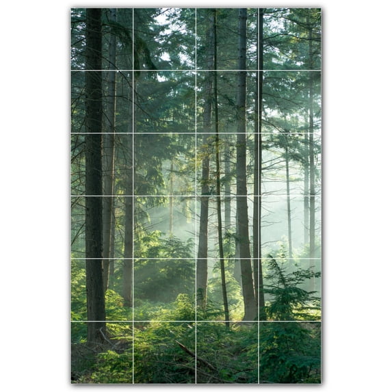 Picture-Tiles.com: Trees Ceramic Tile Wall Mural WAL501009-46M. 24"W x 36"H using (24) 6" x 6" Ceramic Tiles-Satin Finish