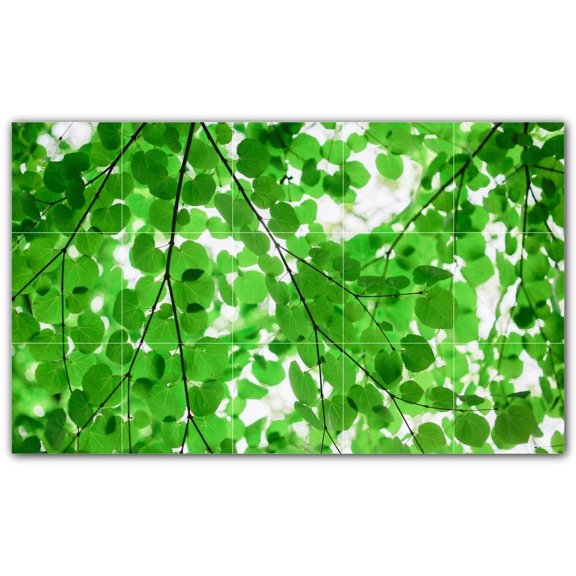 Picture-Tiles.com: Trees Ceramic Tile Wall Mural WAL501016-53L. 40"W x 24"H using (15) 8" x 8" Ceramic Tiles-Satin Finish