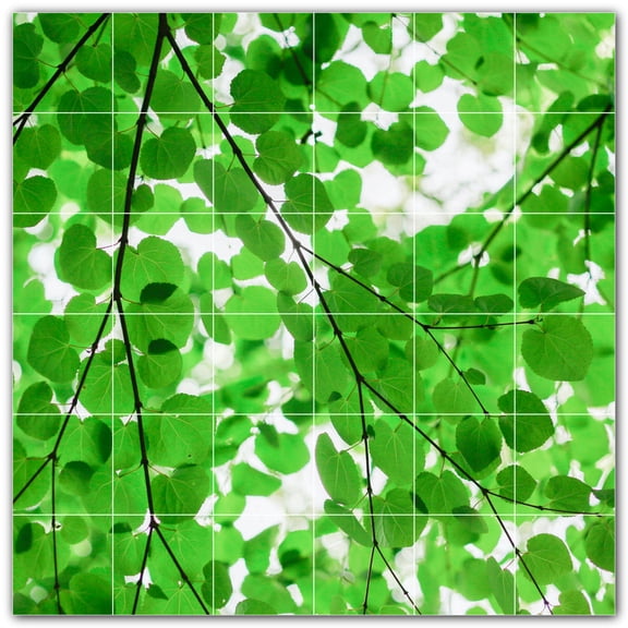 Picture-Tiles.com: Trees Ceramic Tile Wall Mural WAL501016-66S. 25.5"W x 25.5"H using (36) 4.25" x 4.25" Ceramic Tiles-Satin Finish