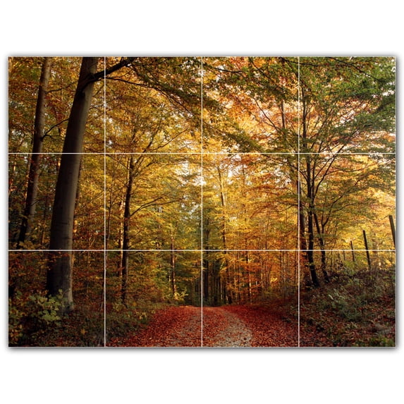 Picture-Tiles.com: Trees Ceramic Tile Wall Mural WAL501017-43XL. 48"W x 36"H using (12) 12" x 12" Ceramic Tiles-Satin Finish