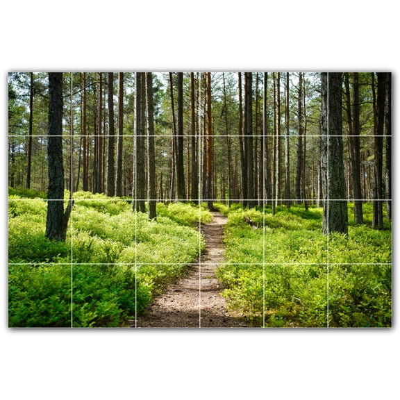 Picture-Tiles.com: Trees Ceramic Tile Wall Mural WAL501019-64M. 36"W x 24"H using (24) 6" x 6" Ceramic Tiles-Satin Finish