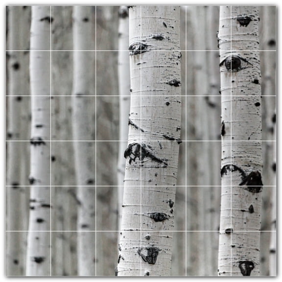 Picture-Tiles.com: Trees Ceramic Tile Wall Mural WAL501024-66M. 36"W x 36"H using (36) 6" x 6" Ceramic Tiles-Satin Finish