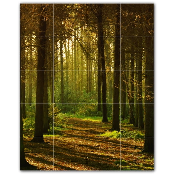 Picture-Tiles.com: Trees Ceramic Tile Wall Mural WAL501027-45M. 24"W x 30"H using (20) 6" x 6" Ceramic Tiles-Satin Finish