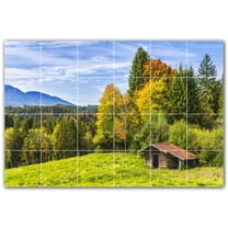 Picture-Tiles.com: Trees Ceramic Tile Wall Mural WAL501029-64M. 36"W x 24"H using (24) 6" x 6" Ceramic Tiles-Satin Finish