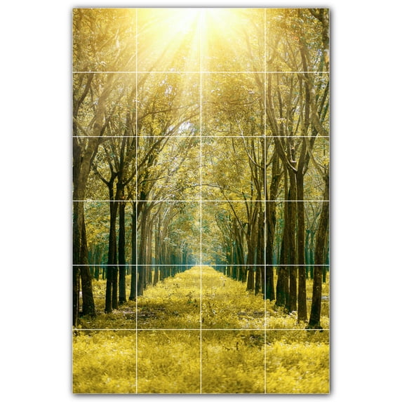 Picture-Tiles.com: Trees Ceramic Tile Wall Mural WAL501033-46M. 24"W x 36"H using (24) 6" x 6" Ceramic Tiles-Satin Finish